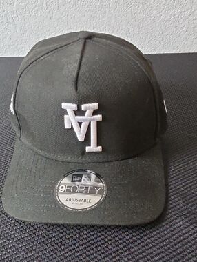 New Era Black Cap with White Raised Logo